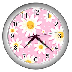 Sunflower Love Wall Clock (silver) by designsbymallika