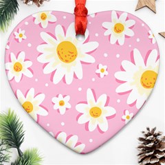 Sunflower Love Heart Ornament (two Sides) by designsbymallika