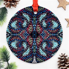 Blue Onn Burgundy Ornament (round) by kaleidomarblingart