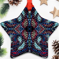 Blue Onn Burgundy Ornament (star) by kaleidomarblingart