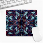 Blue onn burgundy Large Mousepads Front