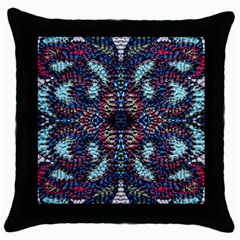 Blue Onn Burgundy Throw Pillow Case (black) by kaleidomarblingart