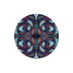 Blue Onn Burgundy Magnet 3  (round) by kaleidomarblingart