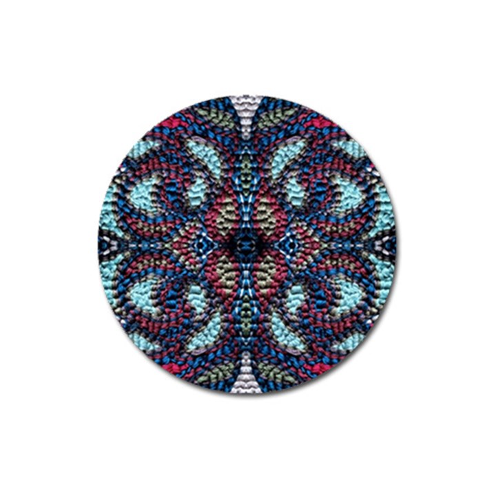 Blue onn burgundy Magnet 3  (Round)