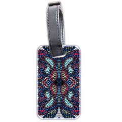 Blue Onn Burgundy Luggage Tag (two Sides) by kaleidomarblingart