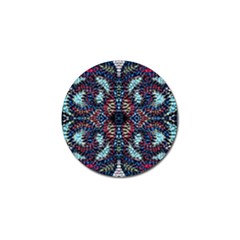 Blue Onn Burgundy Golf Ball Marker by kaleidomarblingart