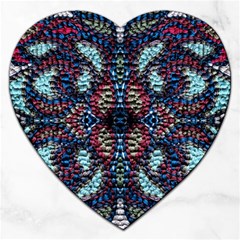 Blue Onn Burgundy Jigsaw Puzzle (heart) by kaleidomarblingart