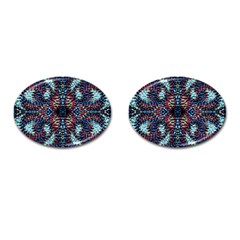 Blue Onn Burgundy Cufflinks (oval) by kaleidomarblingart