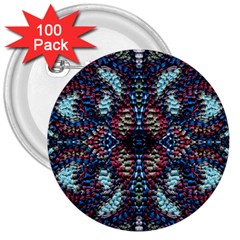 Blue Onn Burgundy 3  Buttons (100 Pack)  by kaleidomarblingart