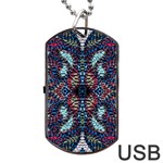 Blue onn burgundy Dog Tag USB Flash (Two Sides) Front