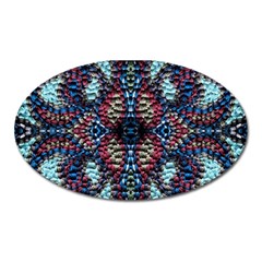 Blue Onn Burgundy Oval Magnet by kaleidomarblingart