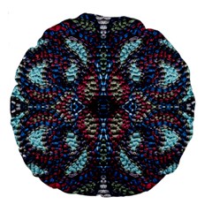 Blue Onn Burgundy Large 18  Premium Round Cushions by kaleidomarblingart