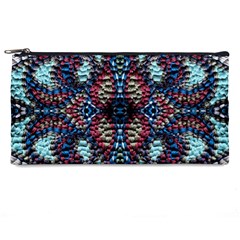 Blue Onn Burgundy Pencil Case by kaleidomarblingart