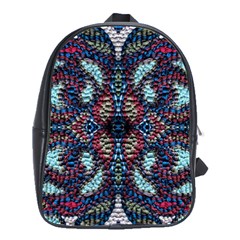 Blue Onn Burgundy School Bag (large) by kaleidomarblingart