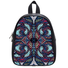 Blue Onn Burgundy School Bag (small) by kaleidomarblingart