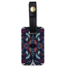 Blue Onn Burgundy Luggage Tag (one Side) by kaleidomarblingart