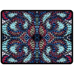 Blue Onn Burgundy Fleece Blanket (large)  by kaleidomarblingart