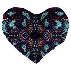 Blue Onn Burgundy Large 19  Premium Flano Heart Shape Cushions by kaleidomarblingart