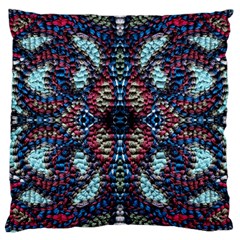 Blue Onn Burgundy Large Cushion Case (one Side) by kaleidomarblingart