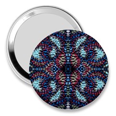 Blue Onn Burgundy 3  Handbag Mirrors by kaleidomarblingart