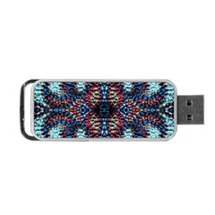 Blue Onn Burgundy Portable Usb Flash (two Sides) by kaleidomarblingart