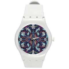 Blue Onn Burgundy Round Plastic Sport Watch (m) by kaleidomarblingart