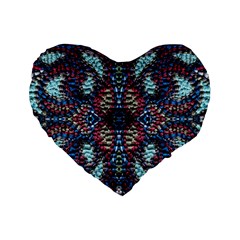 Blue Onn Burgundy Standard 16  Premium Heart Shape Cushions by kaleidomarblingart