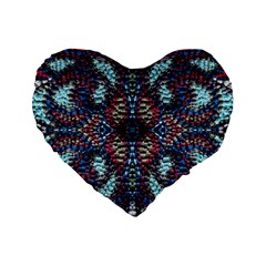 Blue Onn Burgundy Standard 16  Premium Flano Heart Shape Cushions by kaleidomarblingart