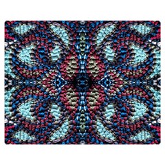 Blue Onn Burgundy Double Sided Flano Blanket (medium)  by kaleidomarblingart