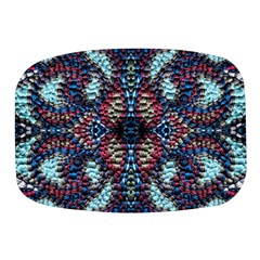 Blue Onn Burgundy Mini Square Pill Box by kaleidomarblingart