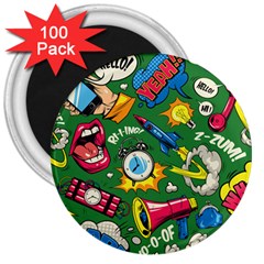 Cartoon Pattern 3  Magnets (100 Pack) by designsbymallika