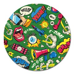 Cartoon Pattern Magnet 5  (round) by designsbymallika