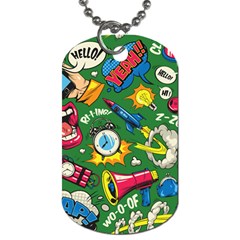 Cartoon Pattern Dog Tag (one Side) by designsbymallika