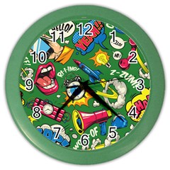 Cartoon Pattern Color Wall Clock by designsbymallika