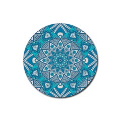 Mandala Blue Rubber Coaster (round) by zappwaits