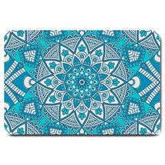 Mandala Blue Large Doormat  by zappwaits