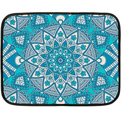 Mandala Blue Double Sided Fleece Blanket (mini)  by zappwaits