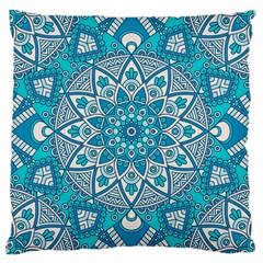 Mandala Blue Large Cushion Case (one Side) by zappwaits