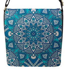 Mandala Blue Flap Closure Messenger Bag (s) by zappwaits