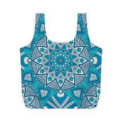 Mandala Blue Full Print Recycle Bag (m) by zappwaits