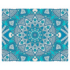 Mandala Blue Double Sided Flano Blanket (medium)  by zappwaits