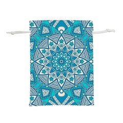 Mandala Blue Lightweight Drawstring Pouch (l) by zappwaits