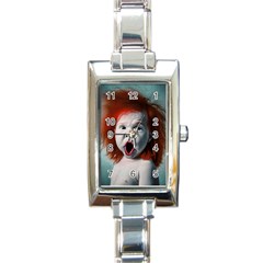 Son Of Clown Boy Illustration Portrait Rectangle Italian Charm Watch by dflcprintsclothing