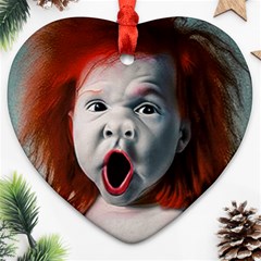 Son Of Clown Boy Illustration Portrait Ornament (heart)