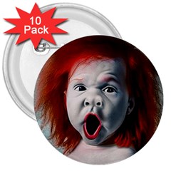 Son Of Clown Boy Illustration Portrait 3  Buttons (10 Pack)  by dflcprintsclothing