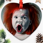 Son Of Clown Boy Illustration Portrait Heart Ornament (Two Sides) Front