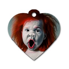 Son Of Clown Boy Illustration Portrait Dog Tag Heart (two Sides) by dflcprintsclothing