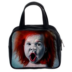 Son Of Clown Boy Illustration Portrait Classic Handbag (two Sides) by dflcprintsclothing