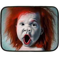 Son Of Clown Boy Illustration Portrait Fleece Blanket (mini) by dflcprintsclothing