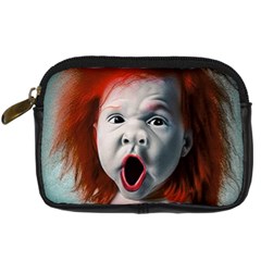 Son Of Clown Boy Illustration Portrait Digital Camera Leather Case by dflcprintsclothing